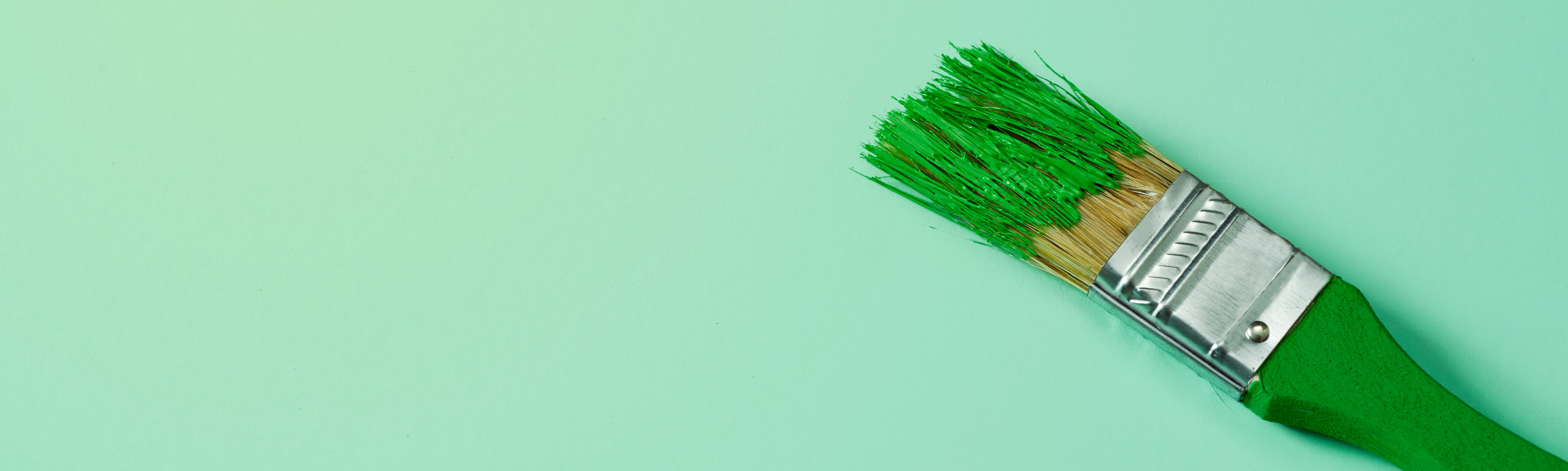 Paintbrush with green paint