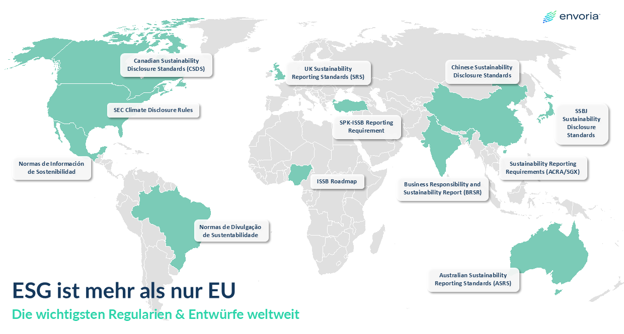 Karte zu ESG Regularien weltweit