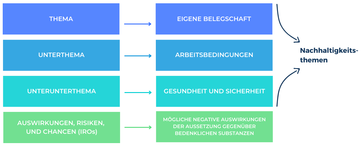 ESRS Thema, Unterthema, Unterunterthema