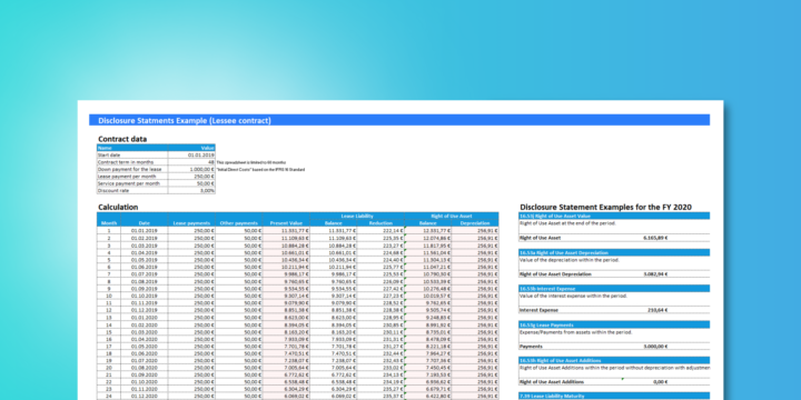 Envoria Excel Template IFRS 16 Leases Disclosures